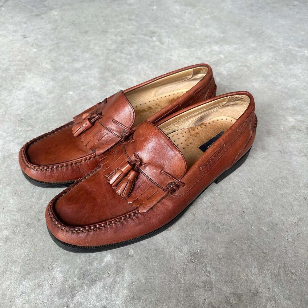 Dockers Men's Sinclair Brown Leather Tassel Kiltie Loafers